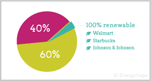 pie chart showing companies supporting renewables