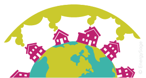 houses polluting into the atmosphere